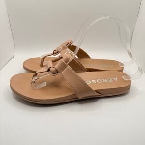 Aerosoles Woman’s Tan Fallon Flat Slip On Thong Sandal- Size 7.5